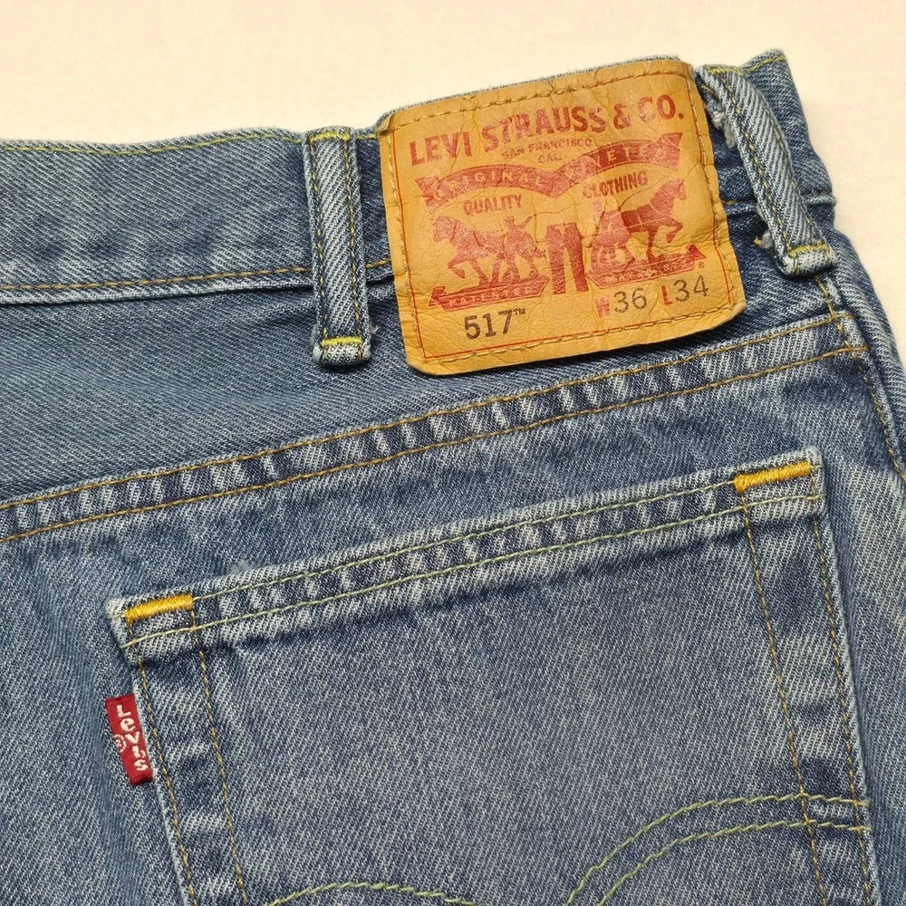 Levi's 517 Bootcut Men's‎ Denim Blue Jeans Size 36x34 Actual 34x34
